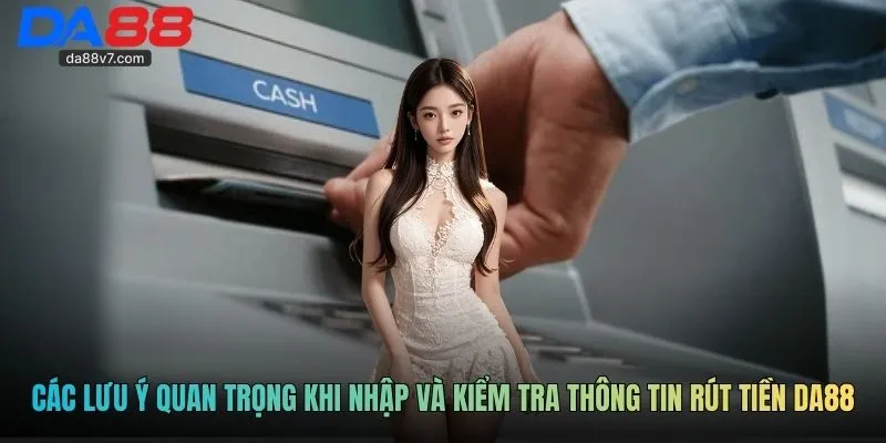 Các lưu ý quan trọng khi nhập và kiểm tra thông tin rút tiền Da88