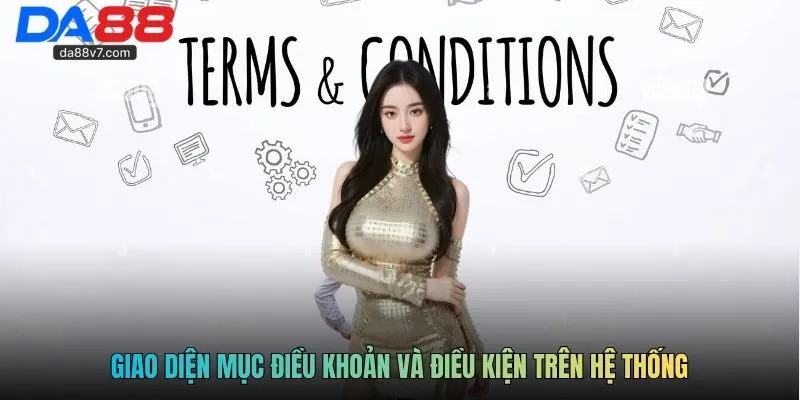 Giao diện mục điều khoản và điều kiện trên hệ thống