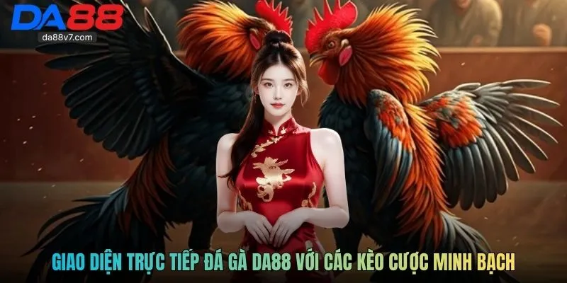 Giao diện trực tiếp đá gà Da88 với các kèo cược minh bạch
